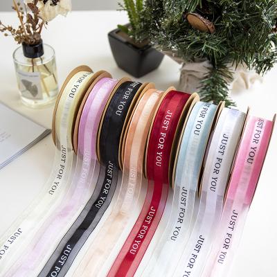 China High Quality JAYWOOD 2.5CM Polyester Satin Flowers Viable Elegant Gift Bouquets Decorative Wrapping Ribbon for sale