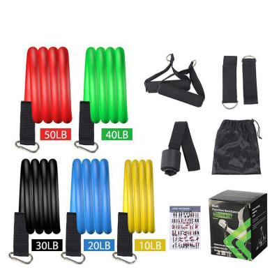 China Fitness High Elasticity 17Pcs Elastic Belt Men and Women Pull Rope Tube Strength Fitness Training Yoga Bands Home for sale