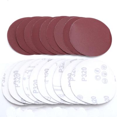 China Aluminum Oxide 5 Inch 125mm Red Polishing Hook And Loop Abrasive Sanding Disc For Angle Grinder for sale