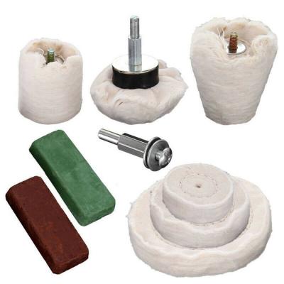 China 4pcs/6pc White Pile Wheel Polishing Cone Eco-friendly/Grinding Head Column/Mushroom Wheel/T-shaped With 1/4 Handle For Metal Aluminum for sale