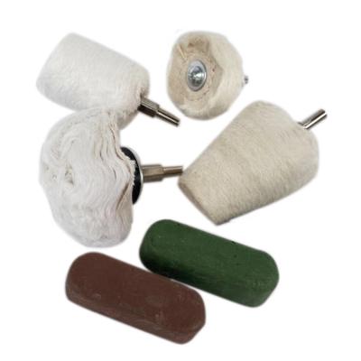 China Disc/Cone/Column/Mushroom/T-shaped Round Eco-friendly 9pcs/11pcs Cotton Cloth Polishing Wheel With Compounds Sets For Car for sale