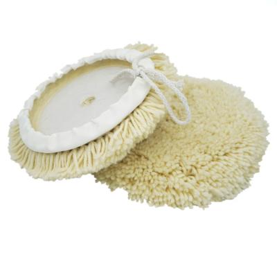 China Convenient Self-adhesive Car Wheel Supplies Polishing Pure Single Side Ball Fleece Disc Polishing Wool Polish Pad for sale