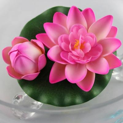 China Wholesale EVA foam material artificial eva foam floating waterlily garden pond decoration lotus for home deco garden pond decoration for sale