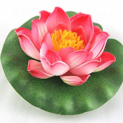 China Wholesale artificial eva foam flowers l floating waterlily garden pond decoration lotus for home deco garden pond decoration for sale