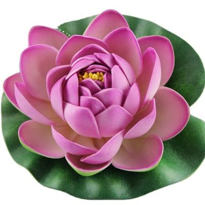 China Cheap eva moss material artificial eva foam floating waterlily garden pond decoration lotus for home deco garden pond decoration for sale