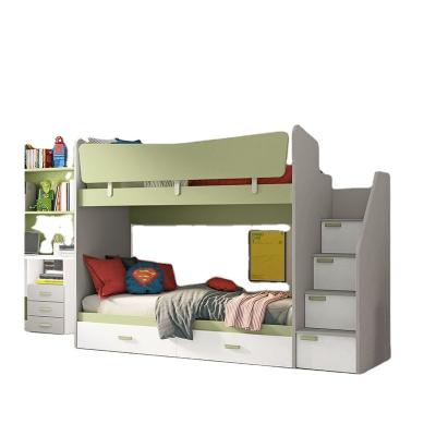 China Contemporary Colorful School Girl Dorm Bunk Bed Apartment Loft Beds With Storage Staircase for sale