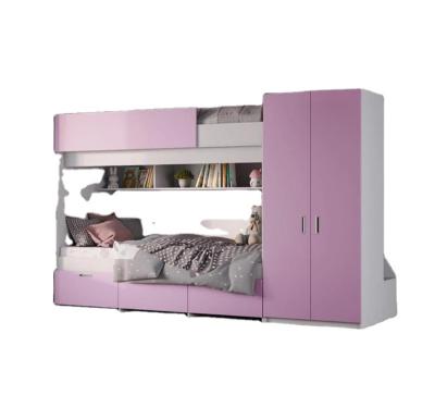 China Hot sales contemporary multifunctional girl's and boy's bedroom bunk beds with wardrobe and staircase for sale