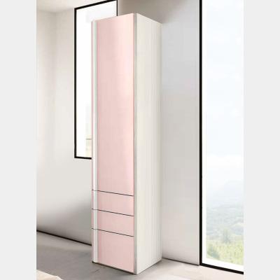 China Hot Sales Adjustable Girl's Pink (Size) Small Children's Room Wardrobe Kids Cabinet with Drawers and Hanging Rod in Mixed Colors for sale