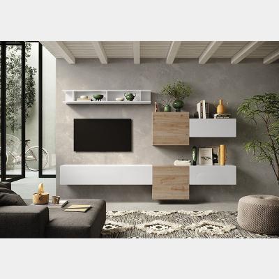 China (Size) Living Room Cabinet Wooden Stand Adjustable Modern Built-in Floating Wall Mount TV Wood TV Cabinet for sale