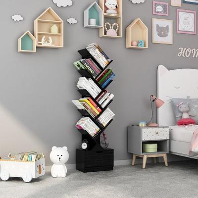 China Hot Selling Chinese Amazon MDF Children's Bookshelf Expandable Single Tree Shaped Bookshelf For Home for sale