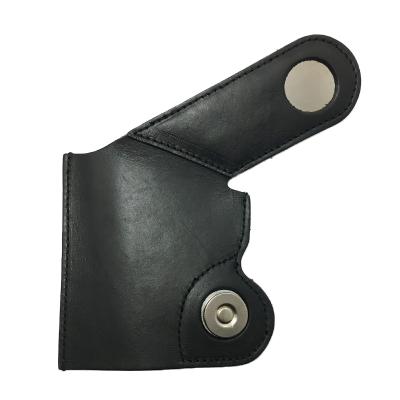 China New Genuine Leather Hidden Carry Hand Gun Black Genuine Leather Holster With Magnet for sale