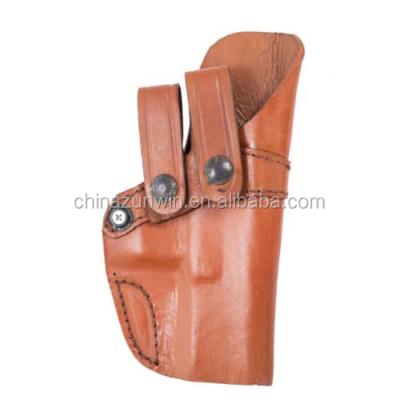 China Genuine Leather MOTO HUNTERS BROWN LEATHER GUN CASES with 2 STRAPS MID SIDE, SMALL GUN for sale