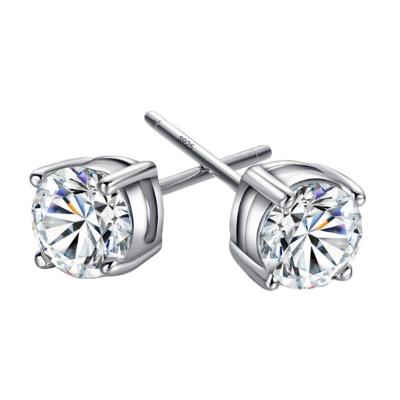 China Fashion Temperament Copper Alloy Diamond Silver Plated Stud Earrings Trendy Women for sale