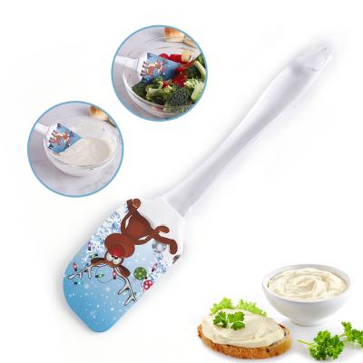 China Food Grade Sustainable Kitchen Spatulas Christmas Themed Silicone Baking Spatulas For Baking for sale