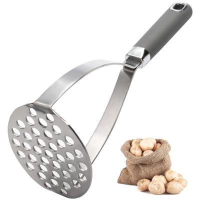 China Good Kitchen Viable Tool Handle Stainless Steel Fruit Vegetable Meat Potato Potato Masher Press for sale