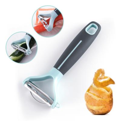 China Viable Multifunctional Plastic Handle Peeler 2 in 1 Fruit and Vegetable Peeler Y Peeler for sale