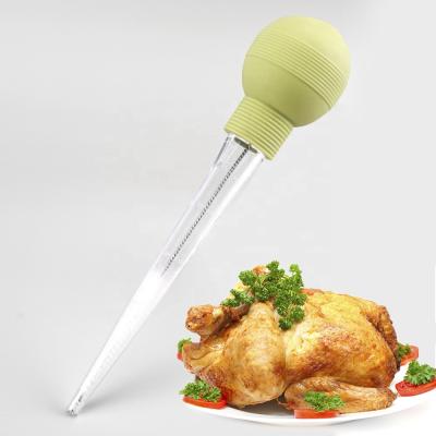 China Stocked 2 Piece Turkey Baster Flavoring Nylon Syringe Pump Silicone Cooking Set With Rubber Bulb for sale