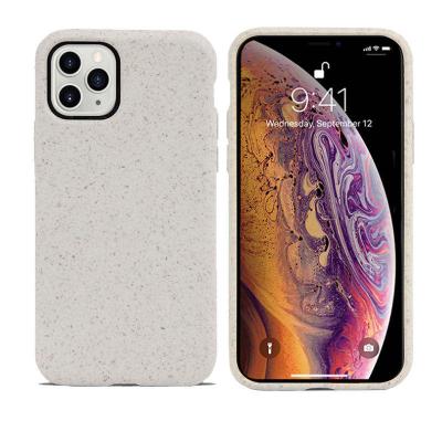 China Biodegradable Straw Recycle Phone Case Compostable Eco-Friendly Natural Wheat TPU Shockproof Phone Cover for iphone 14 13 12 11 pro max for sale