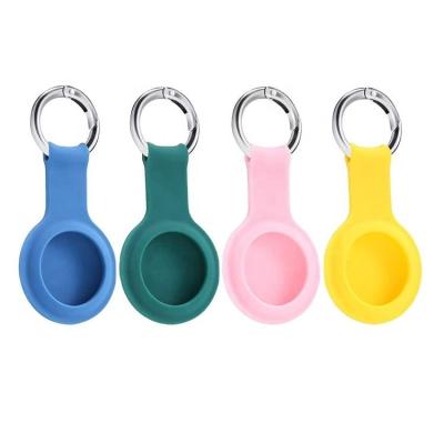 China Hot Sales Shockproof Ring Holder Airtag Holder Skin Buckle Key Chain Cover Leather Air Tags Case For Ring Pet Dog Cat Key Collar for sale