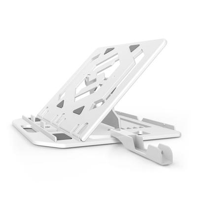 China Portable Foldable Laptop Stand School Home Laptop Mount Stand 360 Notebook Monitor Holder Base Suitable White Rotatable Stand for sale