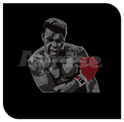 China Flatback Boxing King Muhammad Ali Rhinestone Transfer Iron On Rhinestone Rhinestone Transfer for sale