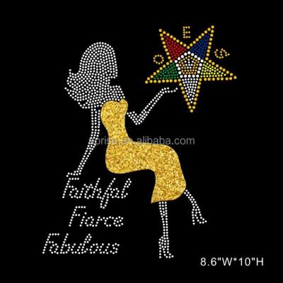 China Flatback Aprise - True Afro Girl OES Hotfix Rhinestone /Vinyl Heat Transfer Pattern Designs For T-Shirt for sale