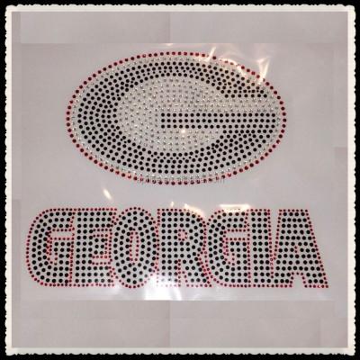 China Flatback Aprise - Georgia Bulldogs Football Rhinestone Transfer Iron College On for sale