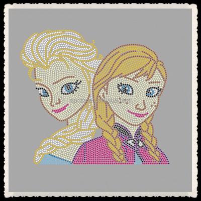 China Flatback Aprise - Frozen Queen Elsa Princess Anna Rhinestone Hot Fix Pattern Iron On Transfer Lead Free - DIY T-shirt Girl Birthday Party for sale