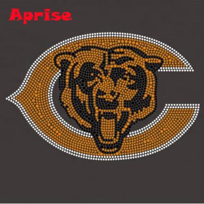 China Flatback Chicago Backs Rhinestone Transfer Football Team Rhinestone Iron On Wholesale Transfers for sale