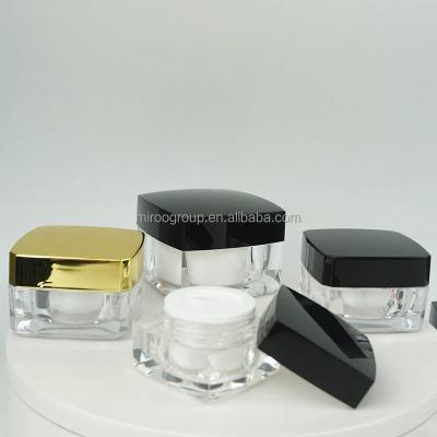 China Cosmetic Make Up Cream Jar Wholesale Acrylic Packaging Containers 5g 10g 15g 30g Gold Eye Cream Cosmetic Jar for sale