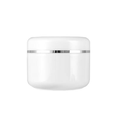 China New 30g 50g pp Double Wall White IMIROOTREE Ring Cosmetic Empty Jars Silver With Dome Lids And Built-in Inner Layer for sale