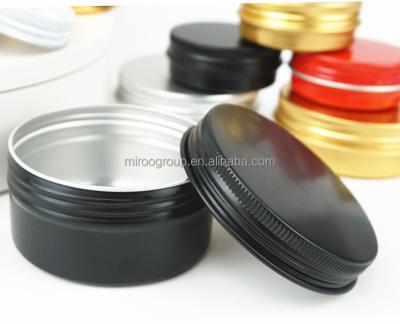 China Cosmetic Aluminum Cans Manufacturers Matte Round Black Aluminum Tin 30ml 60ml Screw Cap Empty Metal Tin Box Cosmetic Cream Packaging for sale