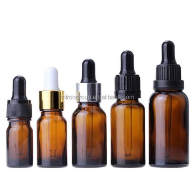 China Personal Care Customized 10ml, 20ml, 30ml, 50ml Oil Empty Amber Glass Dropper Bottle for sale