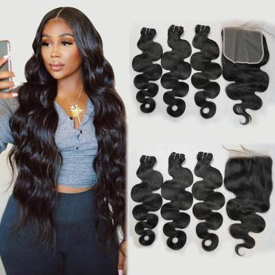 China Baby Hair Round Weave Malaysian Non Remy Natural Body Wave, 30 Inch, 3/4 Piece, Hair Weft, Women's Black Weave, Free Shipping for sale