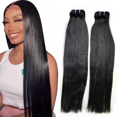 China Peruvian Raw Hair Extension Bundles Raw Virgin Hair Extension Double Bundles Super Soft Smooth Thick Straight Bone Shedding Barely Pulled Bundles for sale