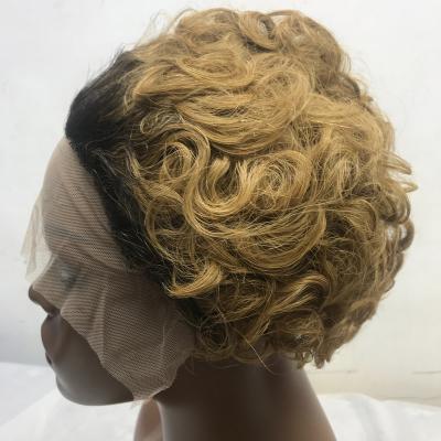 China Baby Hair Around Natural Brazilian Wig for Woman, Hair Cuts, Kinky Curls, Pixie Cut, No Lace Front for sale