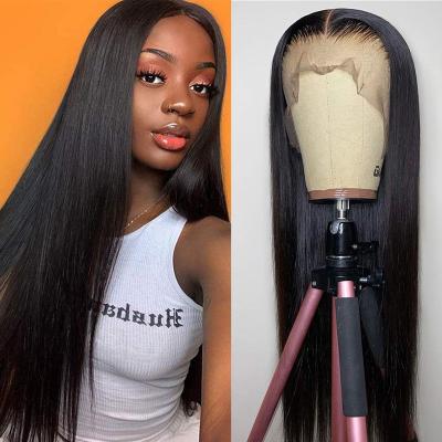 China Baby Hair Around Lace Front Wigs 18 Inch Straight Lace Frontal Wigs For Color Woman 13x4 Lace Front Wigs Pre Plucked Hairline With Baby Hair for sale