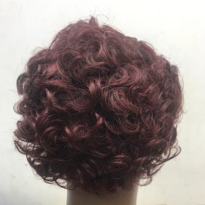 China Baby Hair Around Curly Bob Short Pixie Cut Lace Front Wig 99J Pixie Wig Pixie Cut Wig Bleached Knots Lace Up Headband for sale