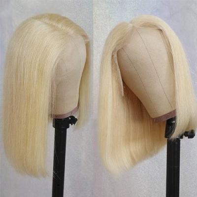 China Baby Hair Around The Wig Bob Lace Front Wig Brazilian Natural Hairline Straight Ombre Blonde 613.13x4 Pre Plucked For African Women for sale