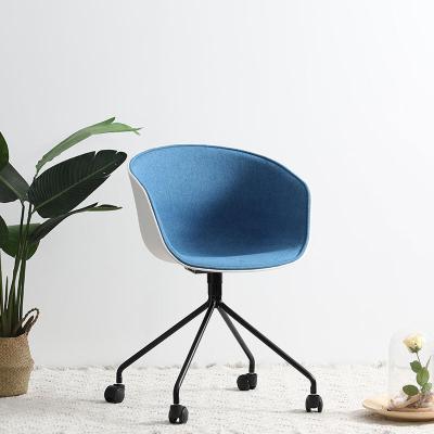 China Modern export bestselling modern simplicity swivel cafe fabric hotel chairs with metal leg for sale