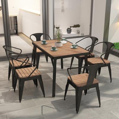 China Modern Outdoor Furniture Cushion Metal Waterproof Wooden Chair For Restaurant for sale