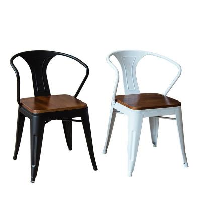 China Colorful Hot Sale Metal Chairs Cafe Restaurant Bar Stool Chairs With Wooden Cushion for sale