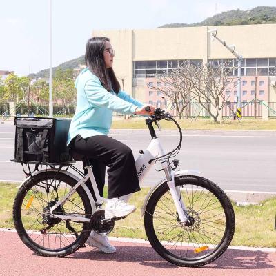 China City bike A5AH26 CE standard 7/21speed electric city ebike for sale wholesale electric bicycle 26 inch city e-bike with cargo for sale