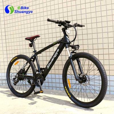 China aluminum alloy shuangye 26 inch 36v 250w motor brushless cheap mountain electric bike for sale