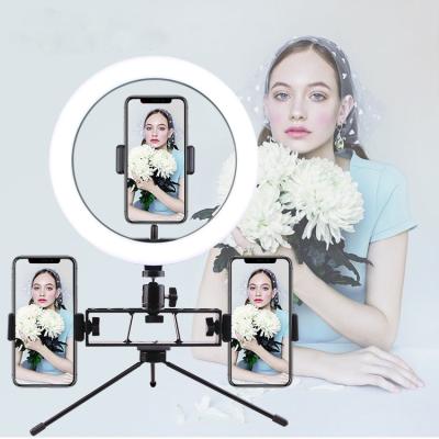 China Mini Hot Selling 13 inch Mini Makeup Living Desk Phone 10 Led Selfie Telescoping Tripod Stand Ring Light for sale