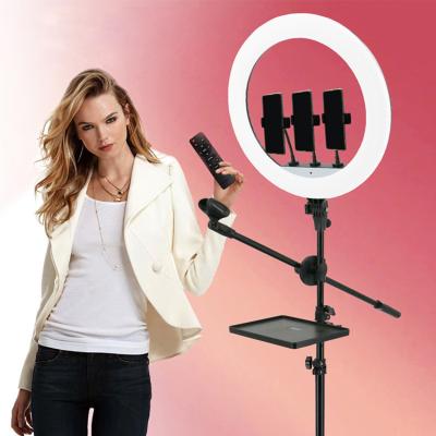 China 45cm USB PORTABLE Beauty Studio Photo Circle Visual Lamp USB Phone Live Streaming RL 18 18 Inch Ring Light with Tripod Stand for sale