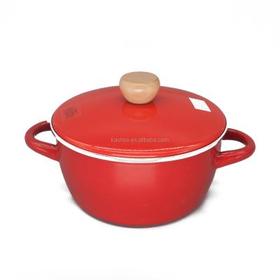 China Sustainable Stock Enamel Casserole Casserole 4L Steel Enamel Cooking Pot Utensils Dutch Oven for sale