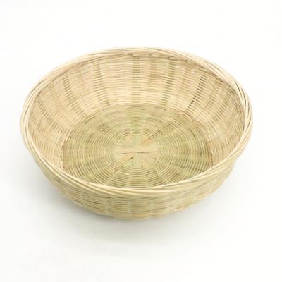 China Bamboo Fruit Basket Bamboo Tray Woven Basket Viable Natural Round Bread Basket Weave for Storage Vegetables for sale