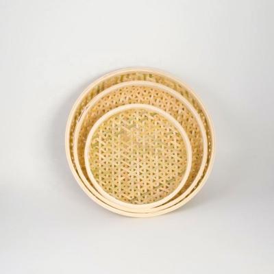 China Sustainable Handmade Mini Small Round Natural Bamboo Weave Breadfruit Food Serving Basket For Storage Wholesale ZL048 for sale