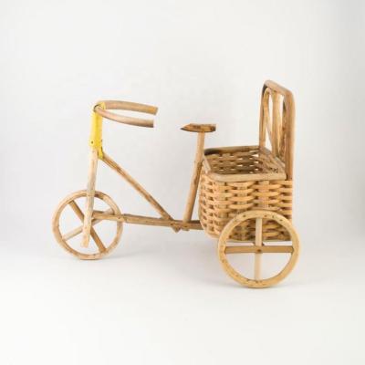 China 2019 Natural Rattan Bread Fruit Basket Wicker Bike Rack ZL082 Creative Handmade Bicycle Woven Viable for sale